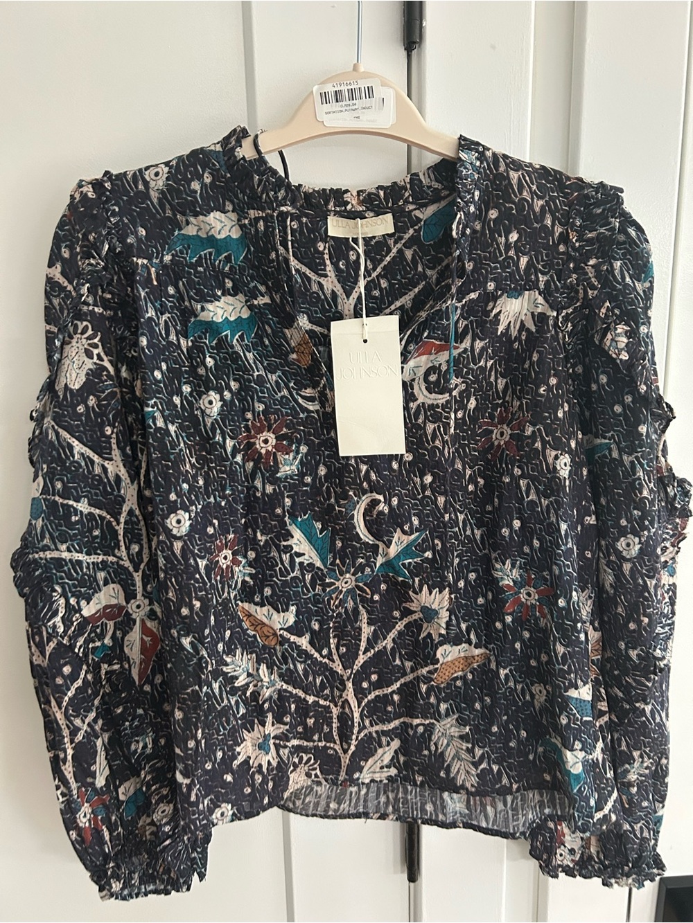 Ulla Johnson Manet Long Sleeve Blouse in Jet SZ 2 NWT - Picture 5 of 9